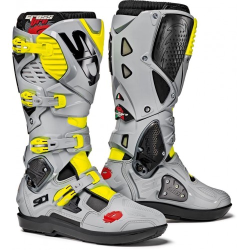 BOTAS SIDI CROSSFIRE 3 SRS - CINZA / AMARELO FLUO